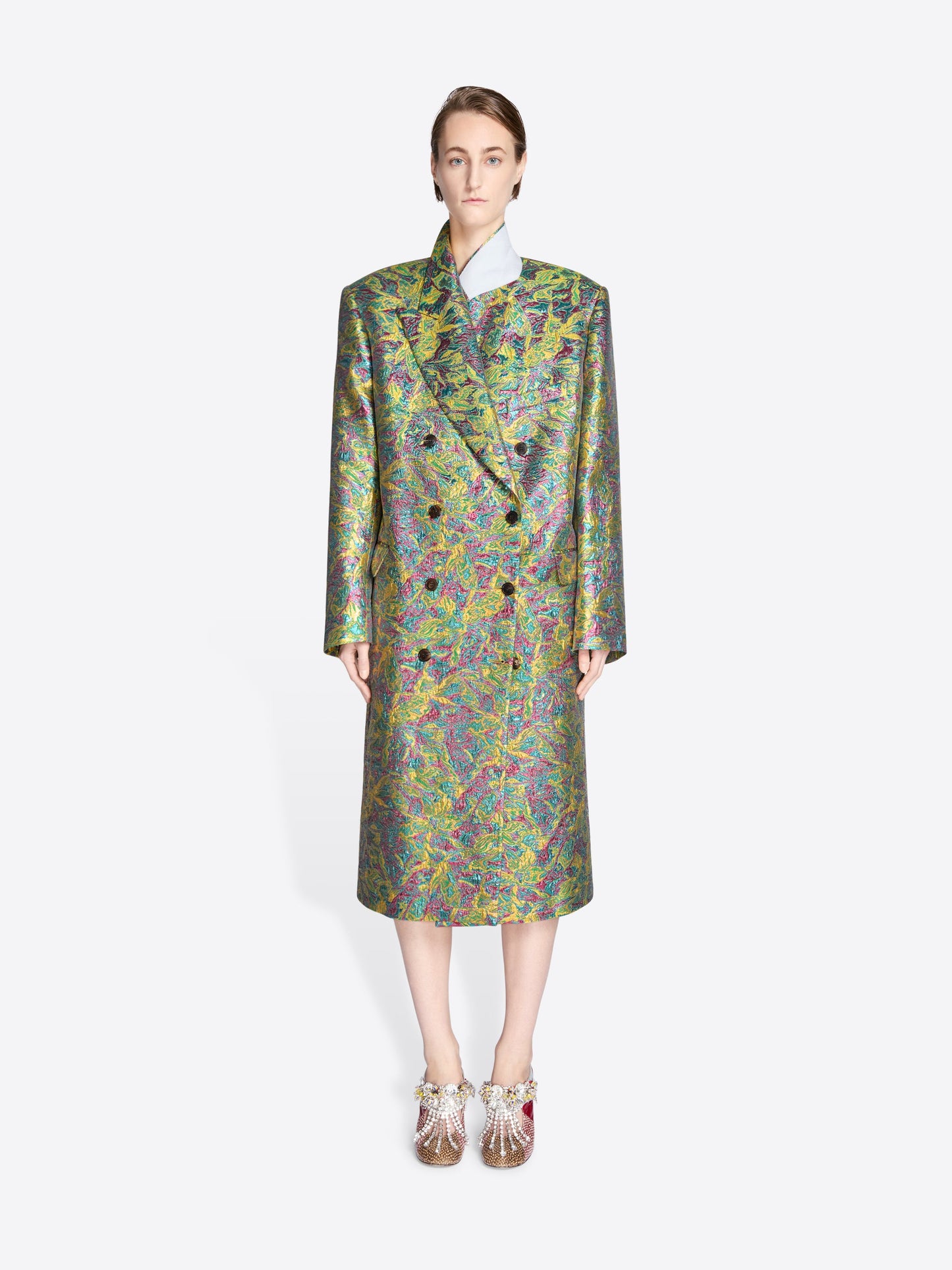 Oversized Jacquard Coat