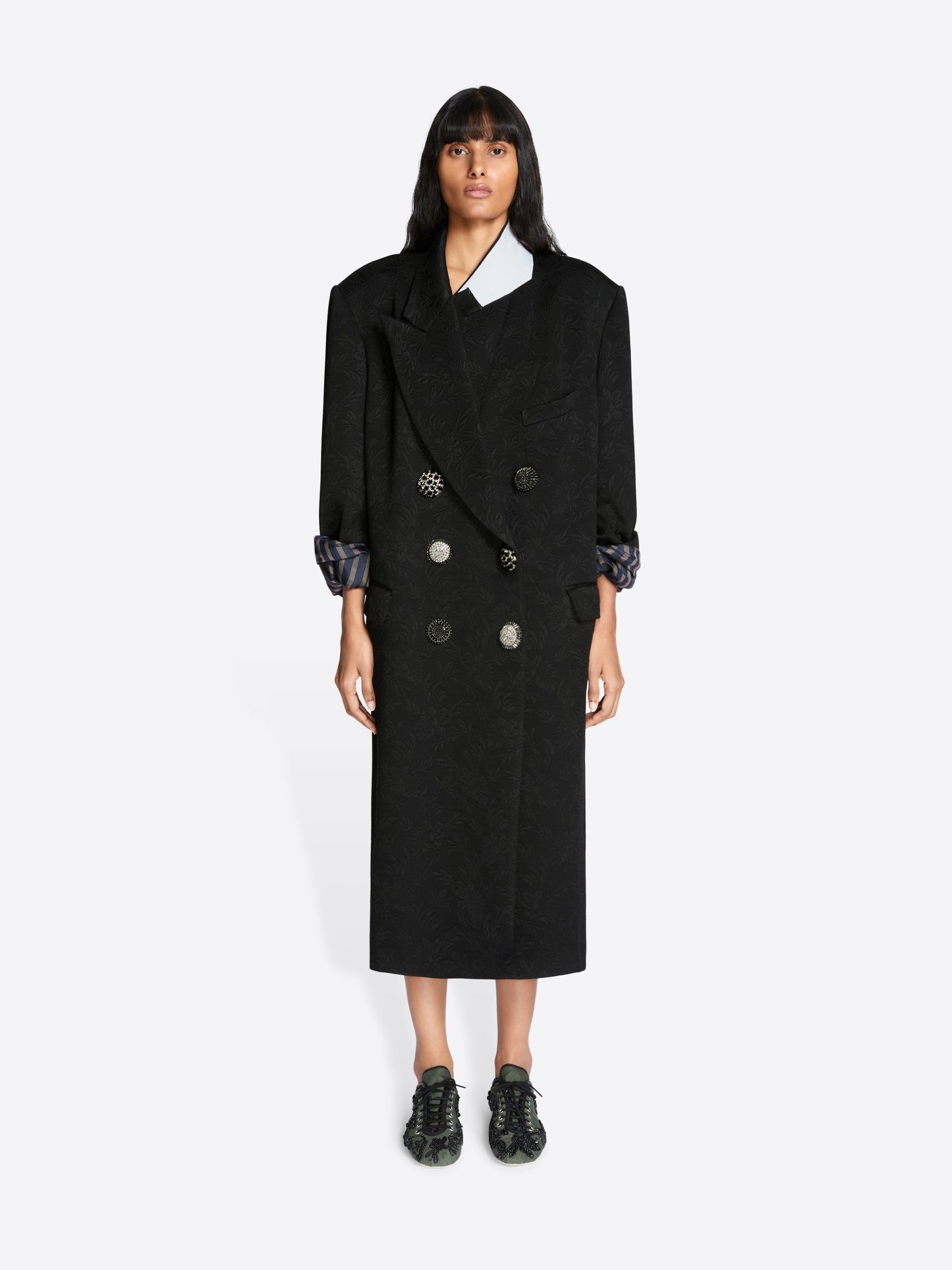 Oversized Jacquard Coat