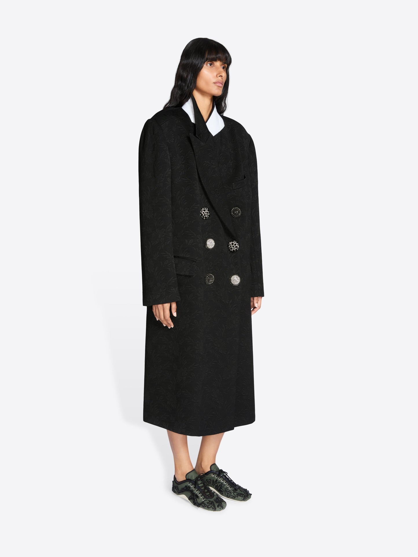 Oversized Jacquard Coat