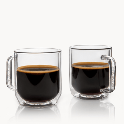 AeroPress Double Wall Glass Coffee Mug - 2 Pack - Coffee Serving Essential for Everyday Routines