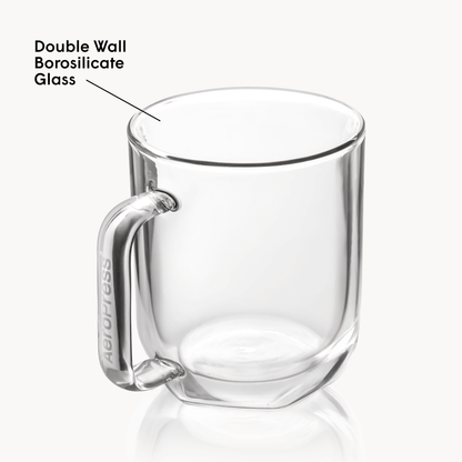 AeroPress Double Wall Glass Coffee Mug - 2 Pack - Coffee Serving Essential for Everyday Routines