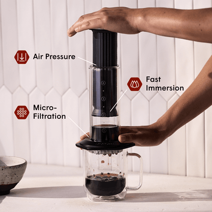 AeroPress Double Wall Glass Coffee Mug - 2 Pack - Coffee Serving Essential for Everyday Routines