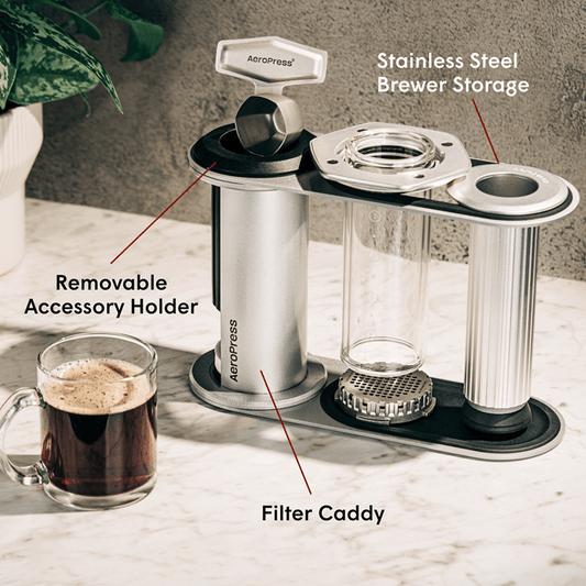 AeroPress Organizer Stand - Stainless Steel - Coffee Tool Storage for Everyday Preparation