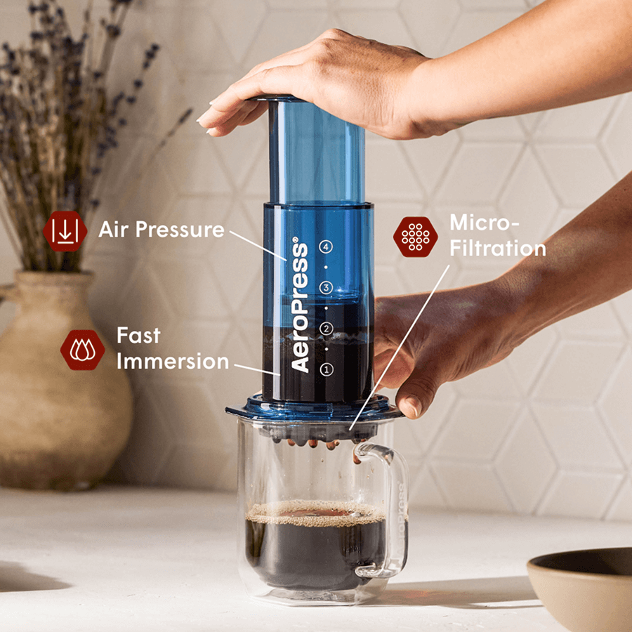 AeroPress Coffee Maker - Clear & Colors - Manual Coffee Press for Daily Use