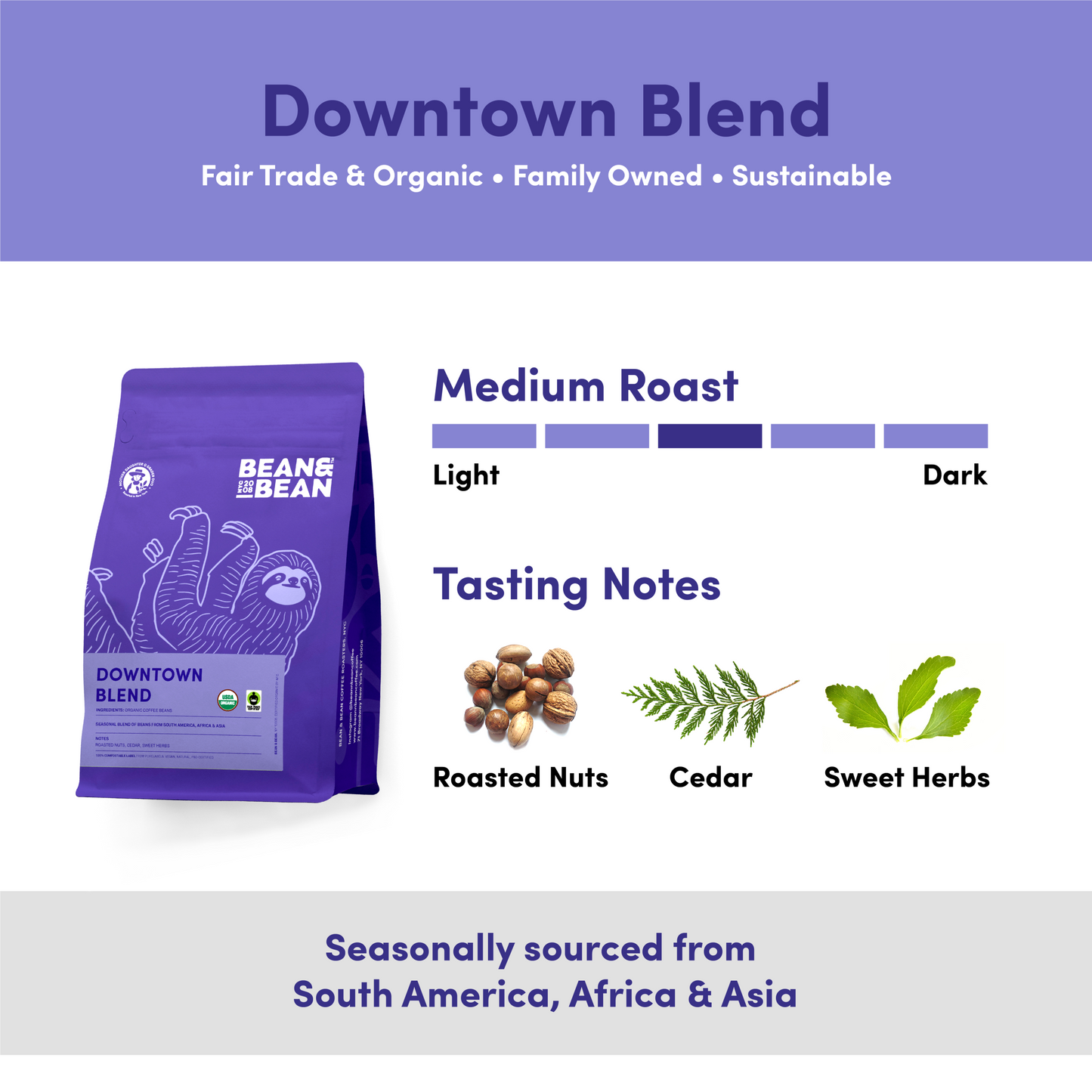 Downtown Blend Organic & Fair Trade - Coffee Selection for Home Coffee Enthusiasts