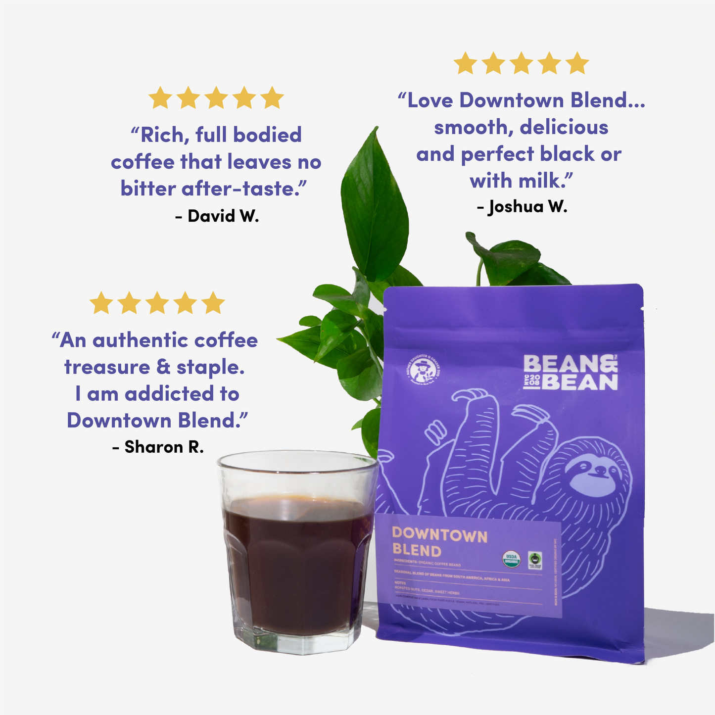 Downtown Blend Organic & Fair Trade - Coffee Selection for Home Coffee Enthusiasts