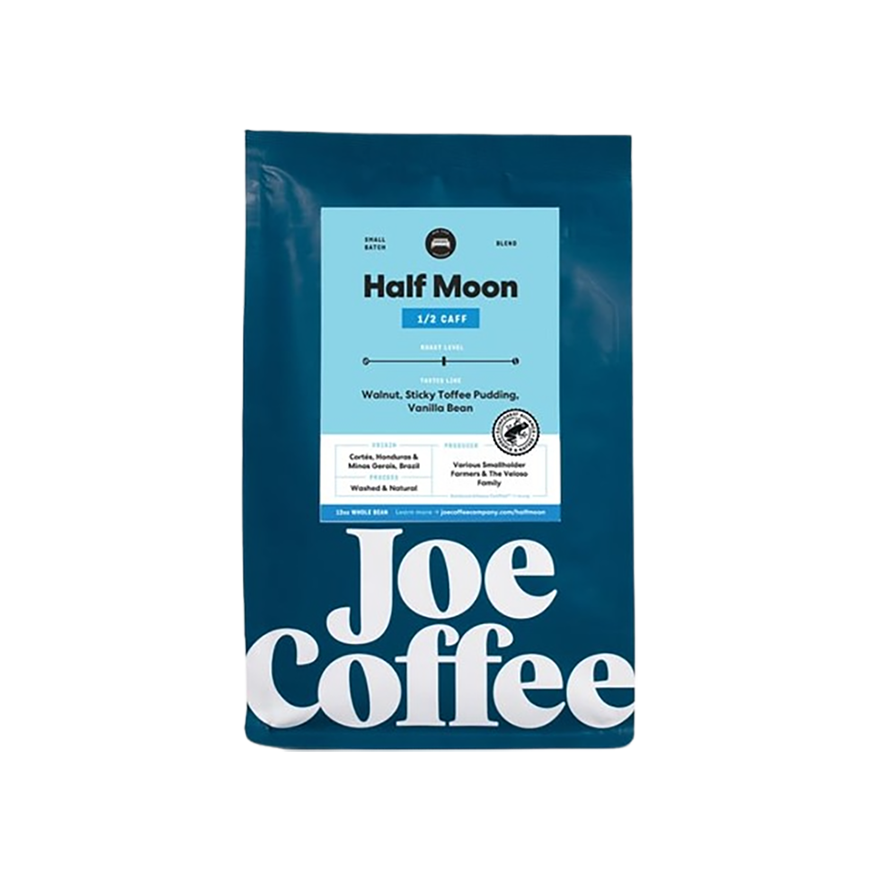 Half Moon Half Caff 12 oz - Coffee Selection for Home Coffee Enthusiasts